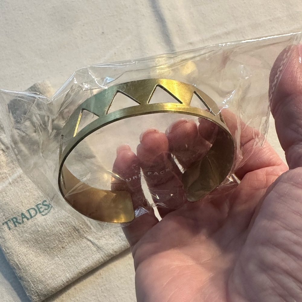 Trades of Hope Gold Bangle W/Cut Out Design - New In Package